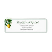 Lemon Green Elegant Modern Chic Wedding Etiket (Voorkant)