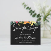 Lemon Green Floral Wedding Save the Date Kaart (Staand voorkant)
