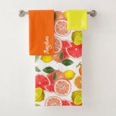 Lemon green orange citrus Pattern name Bad Handdoek (Insitu)