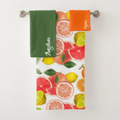 Lemon green orange citrus Pattern name Bad Handdoek (Insitu)