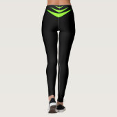 Lemon Green Triple Boomerang op zwart Leggings (Achterkant)