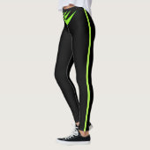 Lemon Green Triple Boomerang op zwart Leggings (Links)