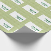 Lemon green white stripes teacher professor name c cadeaupapier (Hoek)