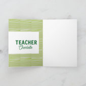 Lemon green white stripes teacher professor name c kaart (Binnen)