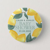 Lemon Greenery Baby shower Button Pin (Voorkant)