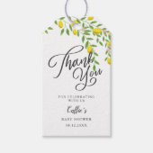 Lemon Greenery Baby shower Dank u Cadeaulabel (Voorkant)