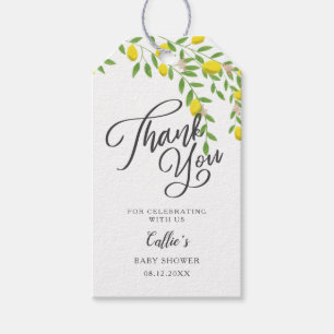 Lemon Greenery Baby shower Hartelijk dank Cadeaulabel