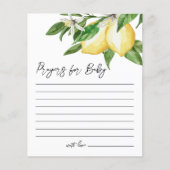 Lemon Greenery Baby shower Prayer Kaart (Voorkant)