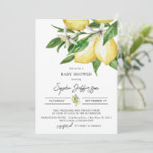 Lemon Greenery Baby shower Uitnodiging (Staand voorkant)