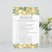 Lemon Greenery Bachelorette Scavenger Hunt Game (Staand voorkant)