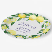 Lemon Greenery Blossom Waterverf vrijgezellenfeest Papieren Bordje (Gekanteld)