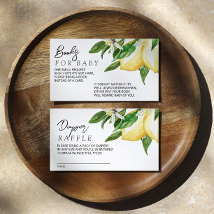Lemon Greenery Book for Baby Enclosure Card Informatiekaartje