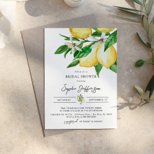 Lemon Greenery Bridal Shower Kaart