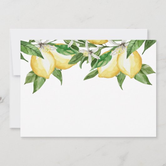Lemon Greenery Bridal Shower Kaart (Achterkant)