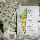 Lemon Greenery Double Graduy Party Invitation Kaart