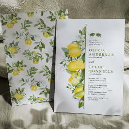 Lemon Greenery Double Graduy Party Invitation Kaart