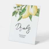 Lemon Greenery Drink Sign Reclamebord Met Voetstuk (Voorkant)