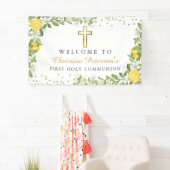 Lemon Greenery First Heilige Communauteit Welkom Spandoek (Insitu)