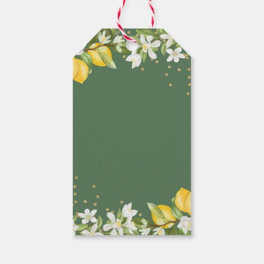 Lemon Greenery First Heilige Communie Dank u Cadeaulabel (Achterkant)