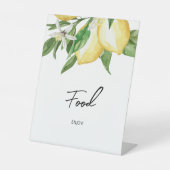 Lemon Greenery Food Sign Reclamebord Met Voetstuk (Voorkant)