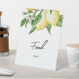 Lemon Greenery Food Sign Reclamebord Met Voetstuk