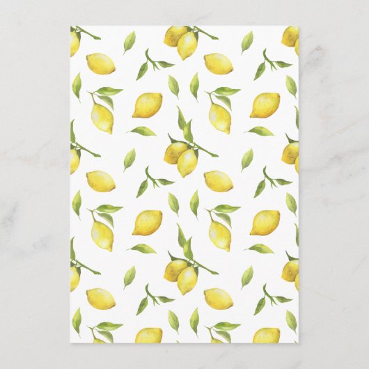 Lemon Greenery Garland Vrijgezellenfeest Bingo Informatiekaartje (Achterkant)