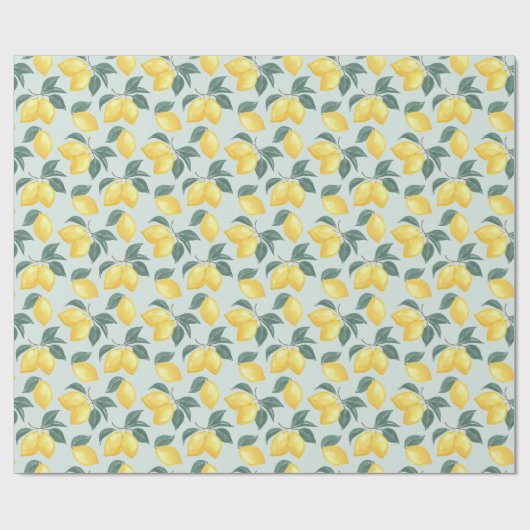 Lemon Greenery Gift Wrapping Paper Cadeaupapier (Vlak)