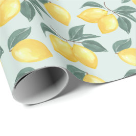Lemon Greenery Gift Wrapping Paper Cadeaupapier
