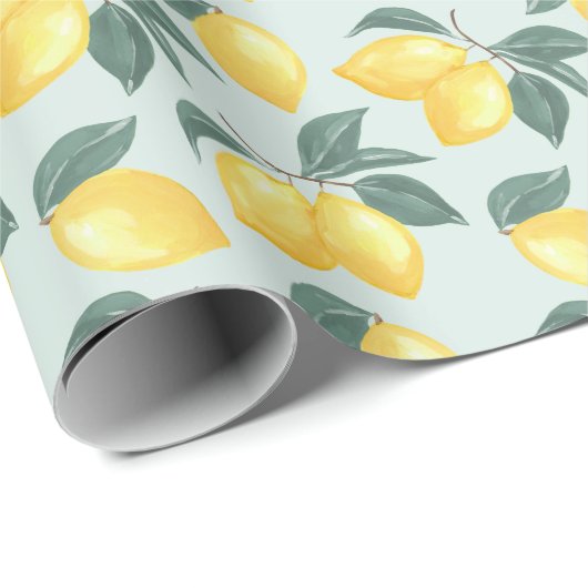 Lemon Greenery Gift Wrapping Paper Cadeaupapier (Rol Hoek)