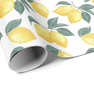 Lemon Greenery Gift Wrapping Paper Cadeaupapier