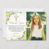 Lemon Greenery Gold Cross First Community Foto Bedankkaart (Voorkant)