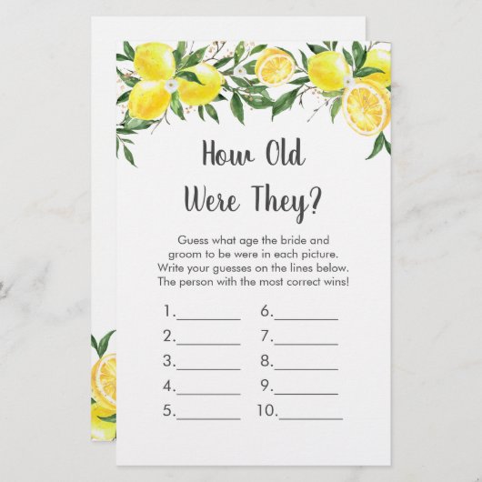 Lemon Greenery Gold hoe oud ze waren. (Voorkant / Achterkant)