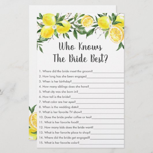 Lemon Greenery Gold kent het beste spel (Voorkant / Achterkant)