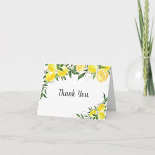 Lemon Greenery Gold Vrijgezellenfeest Bedankkaart