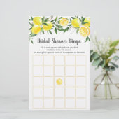 Lemon Greenery Gold Vrijgezellenfeest Bingo Game (Staand voorkant)