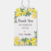 Lemon Greenery Gold Vrijgezellenfeest Cadeaulabel (Voorkant)