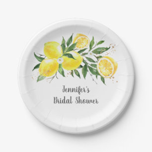 Lemon Greenery Gold Vrijgezellenfeest Papieren Bordje