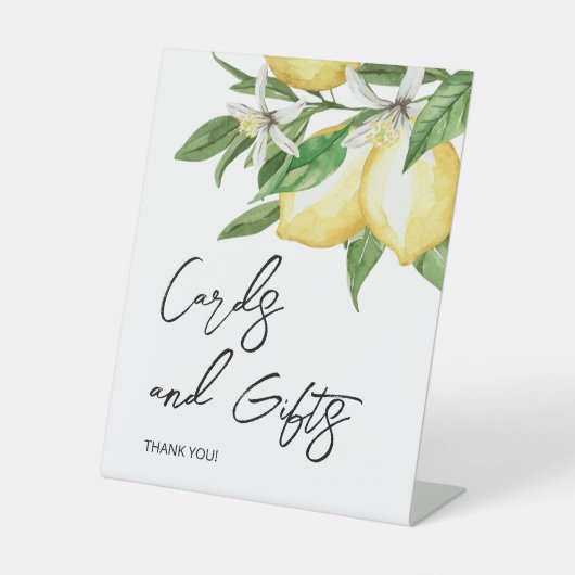 Lemon Greenery Kaarten & Gifts Sign Reclamebord Met Voetstuk (Voorkant)