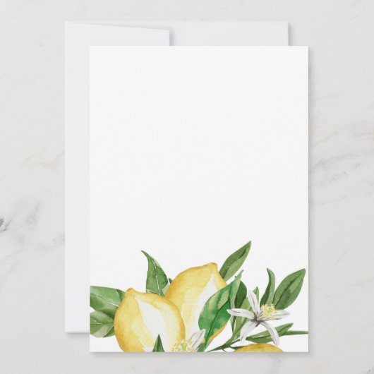 Lemon Greenery Modern Wedding Kaart (Achterkant)