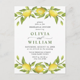 Lemon Greenery REHEARSAL DINNER Invitation Briefkaart