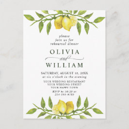 Lemon Greenery REHEARSAL DINNER Invitation Briefkaart