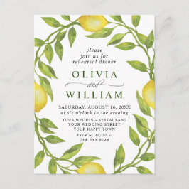 Lemon Greenery REHEARSAL DINNER Invitation Briefkaart