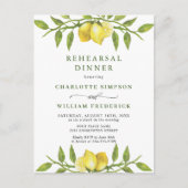 Lemon Greenery REHEARSAL DINNER Invitation Briefkaart (Voorkant)