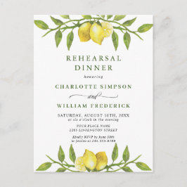 Lemon Greenery REHEARSAL DINNER Invitation Briefkaart