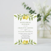 Lemon Greenery REHEARSAL DINNER Invitation Briefkaart (Staand voorkant)