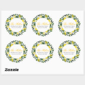Lemon Greenery Retouradres Ronde Sticker (Vel)