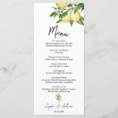 Lemon Greenery Wedding Menu (Voorkant)