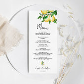 Lemon Greenery Wedding Menu