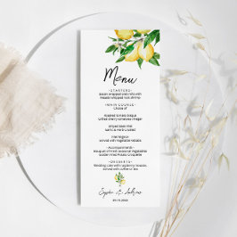 Lemon Greenery Wedding Menu