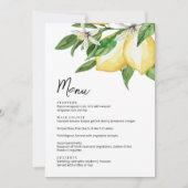 Lemon Greenery Wedding Menu Kaart (Voorkant)